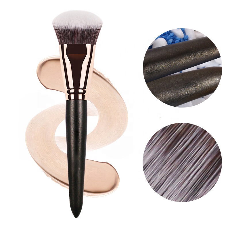 High End Black Wood Highlight Contour Brush Dense Synthetic Make Up Brush