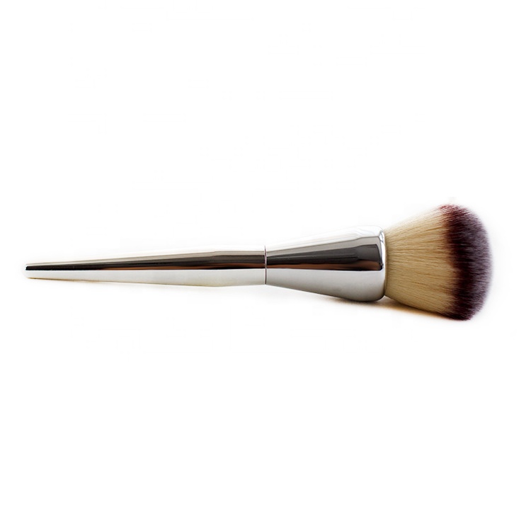 Makeup Brush Natural Hair Silver Plastic Big Makeup Powder Brush