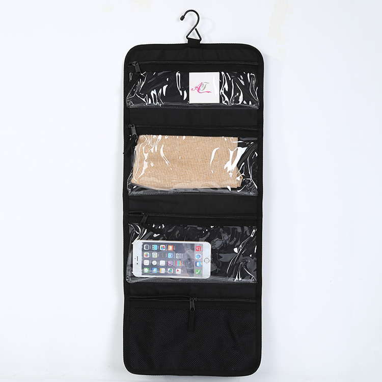 Waterproof Nylon and PVC Cosmetic Bag Makeup Travel Cosmetic Bag
