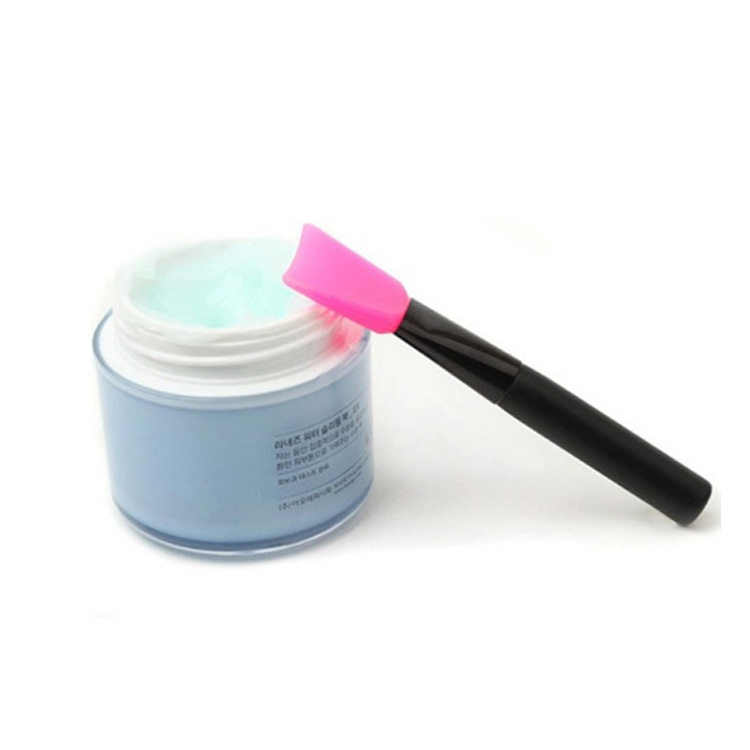 Private Label Brand Wood Handle Rose Clear Cosmetic Tools Face Silicone Mask Brush