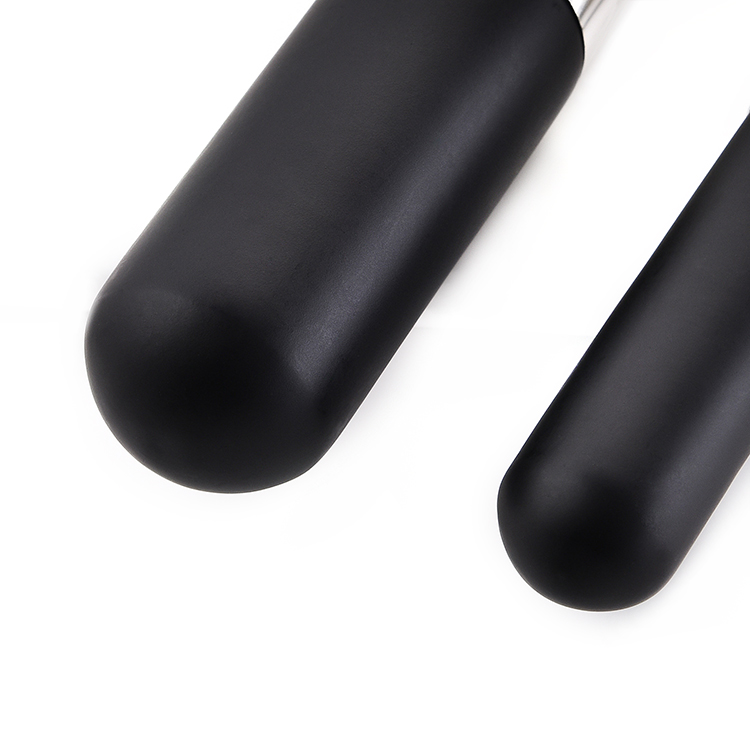 Custom Logo Makeup Brush Kit Matt Black Handle Cosmetic Powder Brushes with Vegan Synthetic Hair
