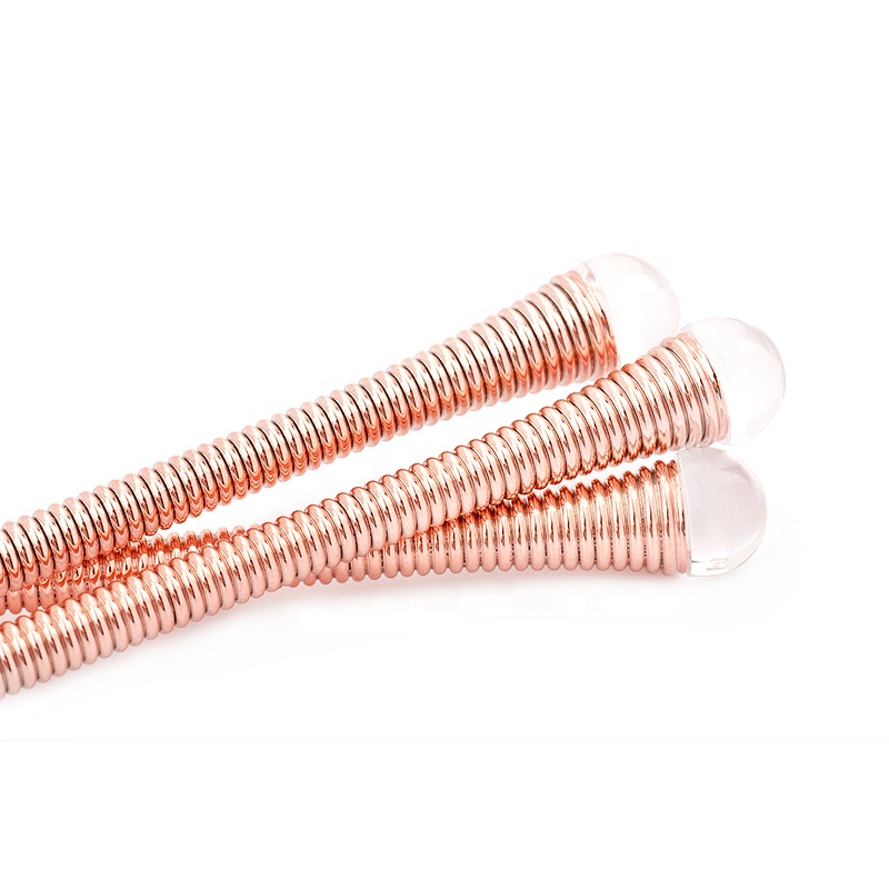 Special Spiral Plastic Flat Nail Polish Brush Rose Gold Nylon Hair Gel Private Label Nail Brush