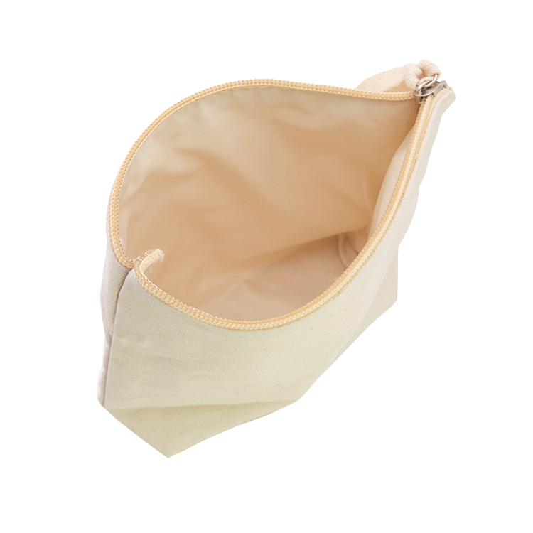 Plain Nature Cotton Canvas Cosmetic Bag Travel Toiletry Bag Makeup Zipper Pouch Custom