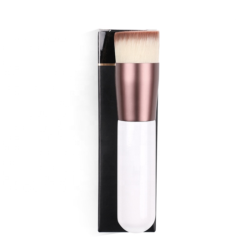 High Quality Lady White Handle Density Synthetic Foundation Brush Makeup With Box