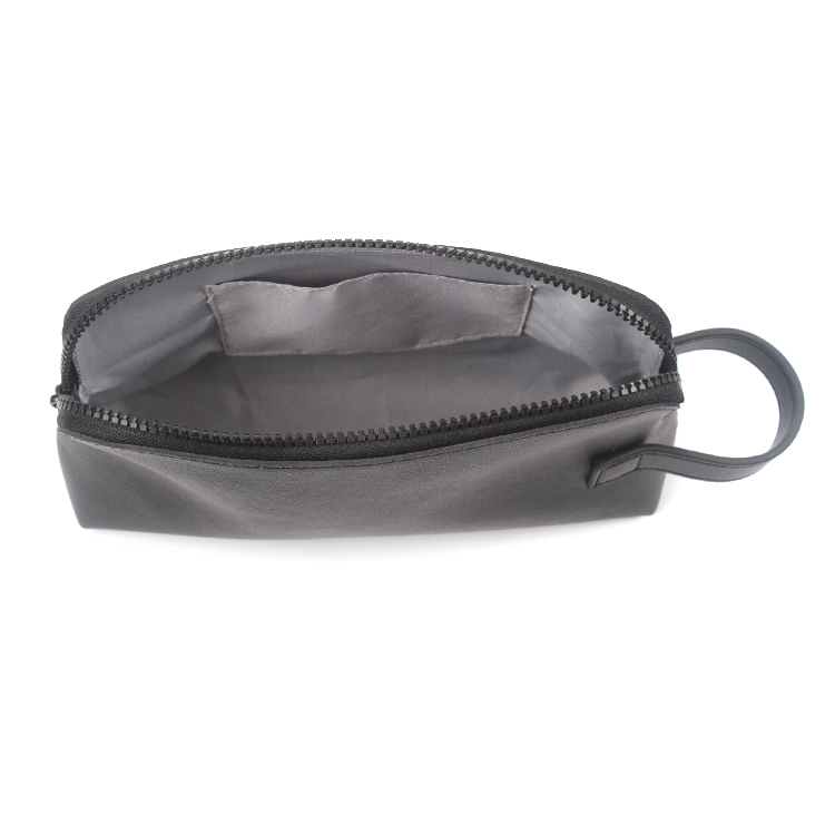 Luxury Custom Black PU Cosmetic Bag Makeup Bag Private Label Travel Toiletry Bag