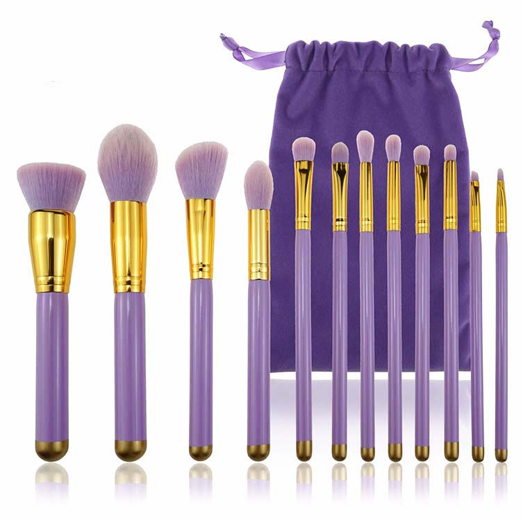 Synthetic Hair 12pcs mermaid tail brushes makeup brush set with box