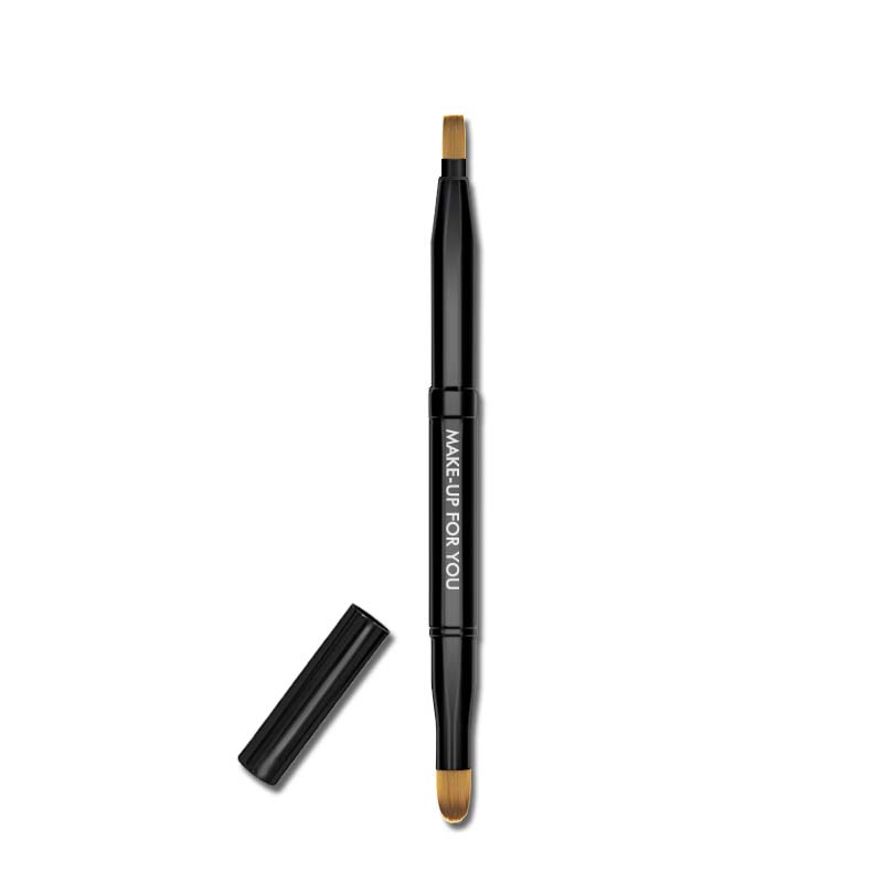Travel Makeup Brush Double Ended Portable Metal Retractable Lip Eye Shadow Brush