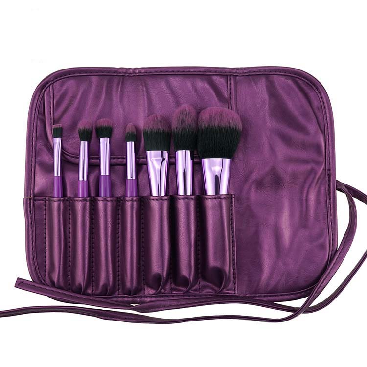 7pcs Facial Nylon Hair Purple Makeup Tools Cosmetics Makeup Brushes set