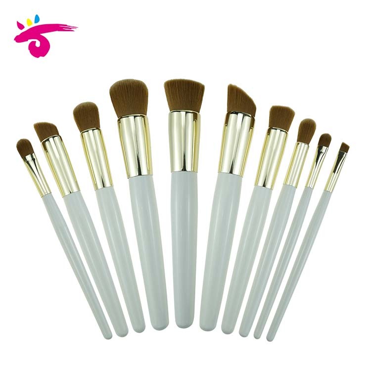 High quality wood handle cosmetic brushes kit set