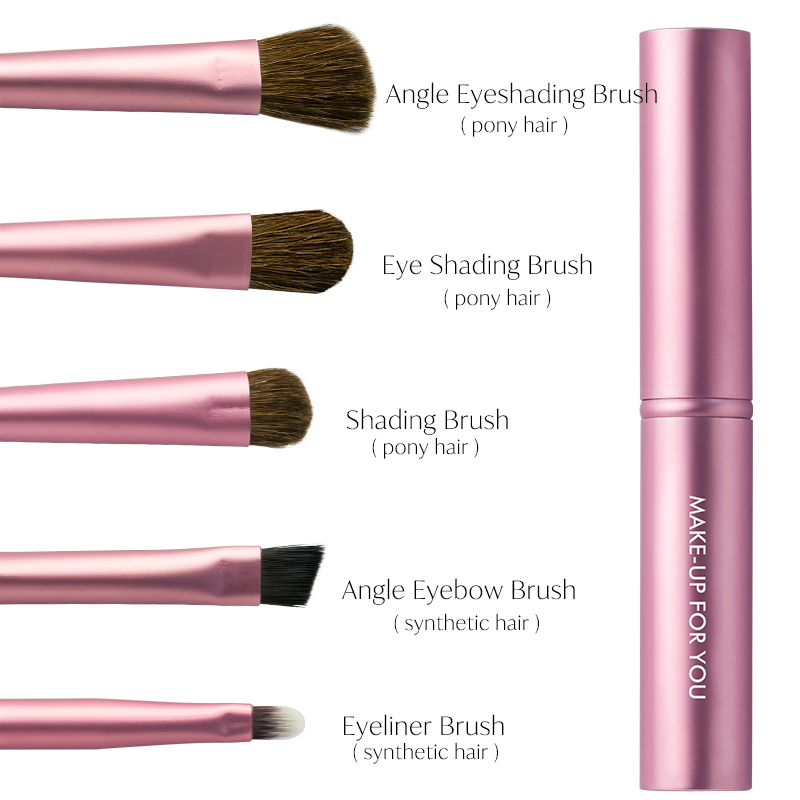 Private label 5pcs portable eyeshadow brush set travel eye makeup brush set For Makeup Tool Kit