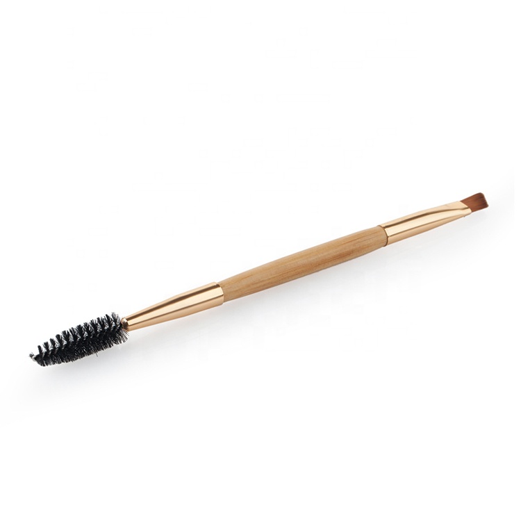 Bamboo Handle Eyebrow Brush Dual End Eye Pencil Brush Single Cosmetic Brush For Mascara