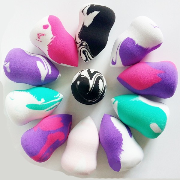 mixed marble color customized makeup sponge professional makeup blender