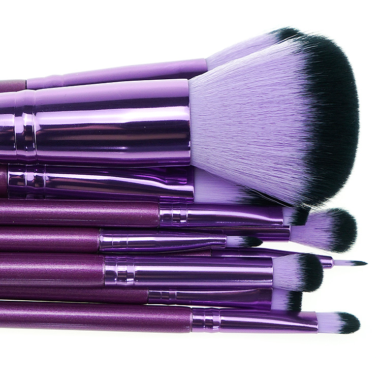 Purple Makeup brush set with gold bottom maquiagem importada atacado