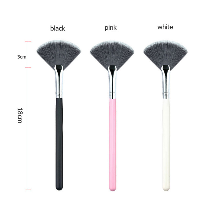 Promotional Cheap 3 Color Disposable Synthetic Fan Brush Small Makeup Brush