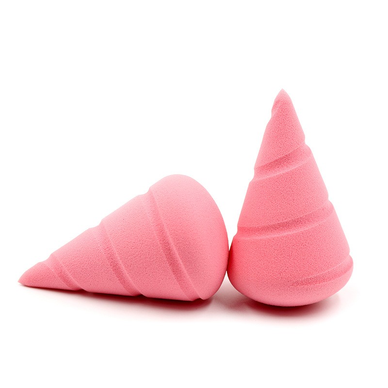 Cute Unicorn Shape Pink Ice Cream Easy Powder Blender Cosmetic Powder Puff custom logo Makeup Sponge