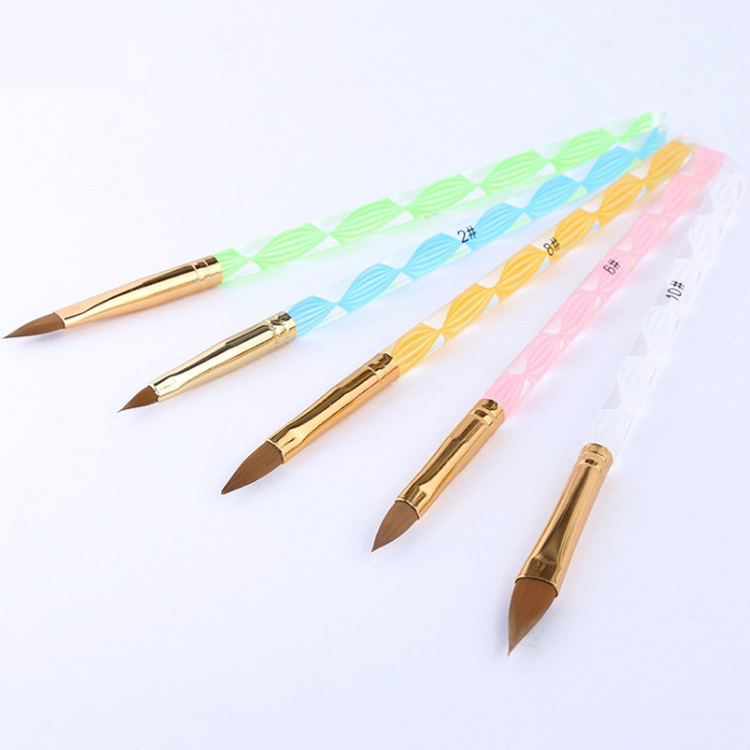 Professional Nail Tools Colorful Nylon Custom Acrylic Nail Brush With Cylinder Case