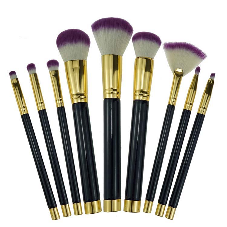 New trending flat nice 9pcs cosmetic brush set