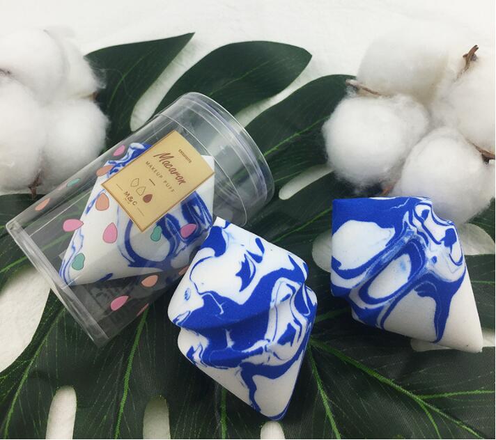 2019 New Arrival Shape Eco Latex Free Makeup Powder Two Color Cosmetic Blender Sponge Puff