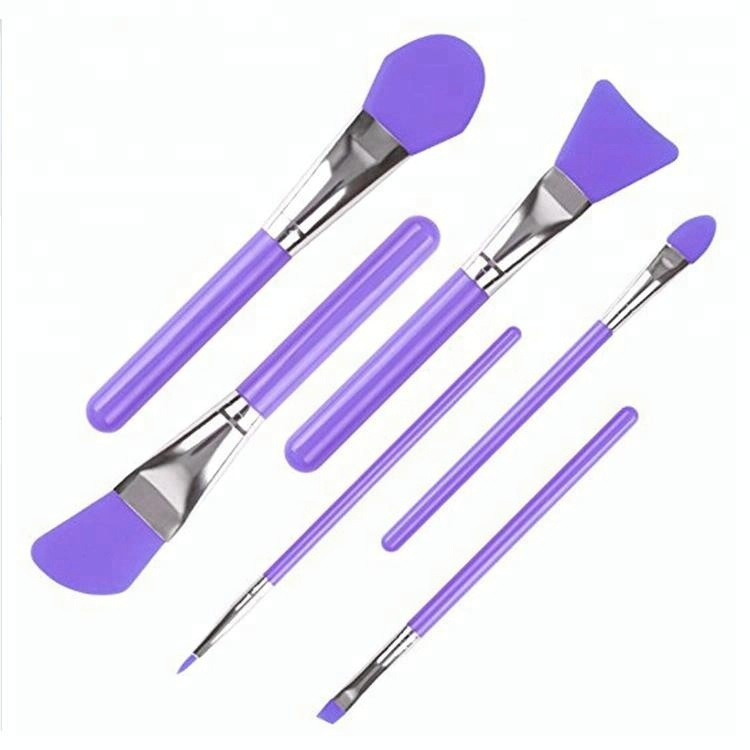 Eco-friendly Wood Handle Silicone Mask Brushes Set for Makeup