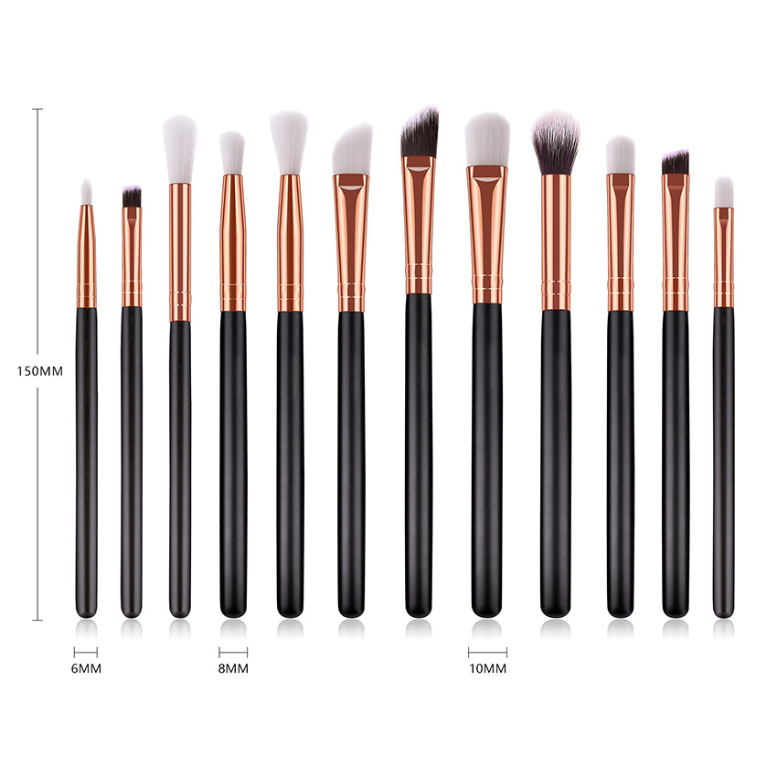12 PCS private label eyebrow brush custom eyeshadow eye blending brush set