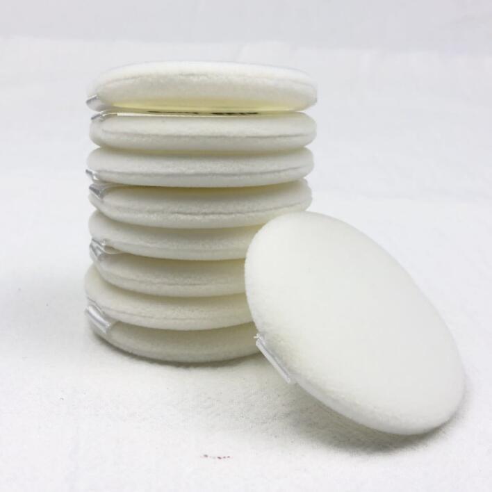 Wholesale Customized Logo Size Cosmetic Round Shape Ribbon Cotton Makeup Powder Puff
