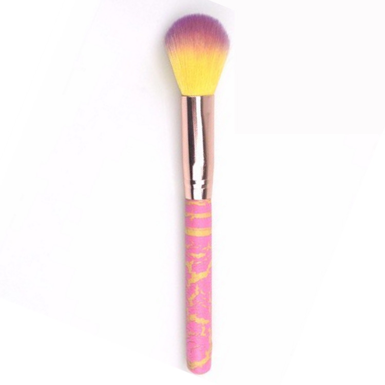 Vegan Hair Professional Makeup Brush Wooden Powder Brush Leopard Pattern Wood Blusher Brush