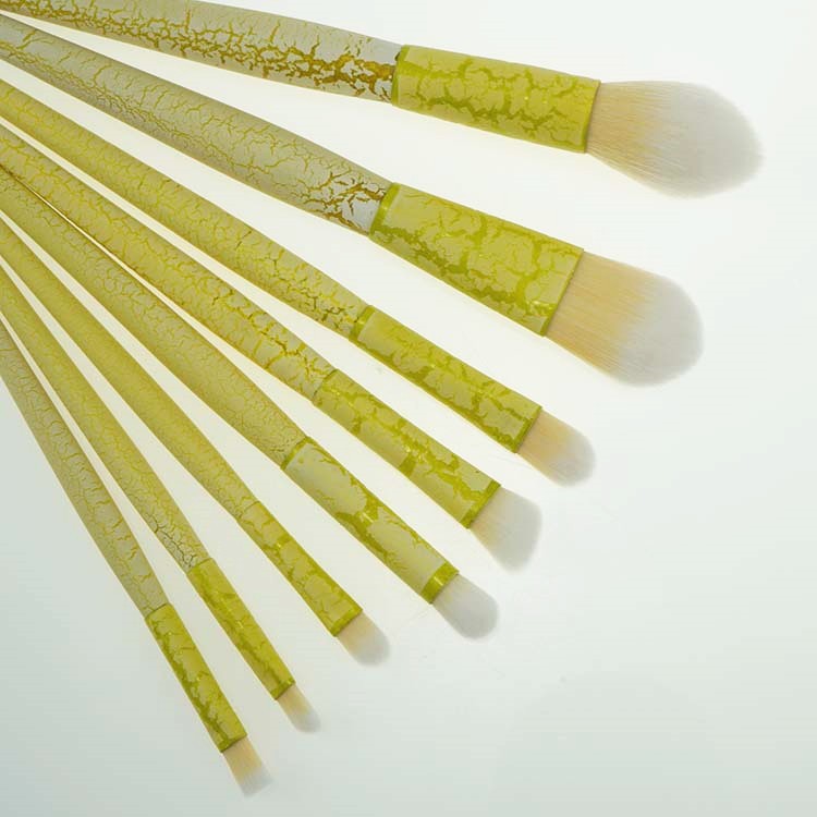 Personalized Lemon Fresh Synthetic Fiber Marble Cosmetic Brush Set Wholesale