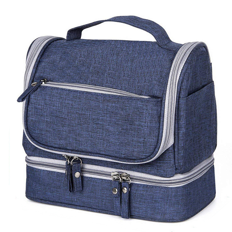 Hanging Toiletry Kit Organizer Bag Dry and Wet Separation 2-layer Makeup Cosmetic Bag for Travel