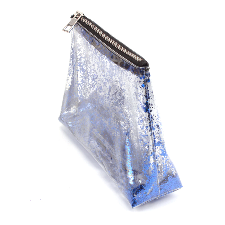 Transparent Make Up Bag Clear Glitter Cosmetic Storage Bag Zipper Sequins Quicksand Pouch