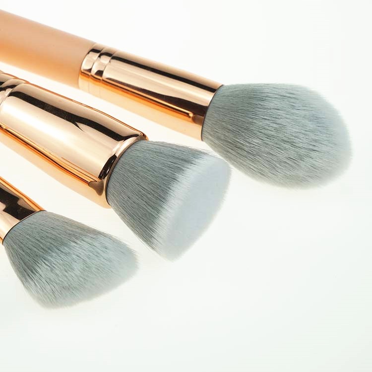 High Quality 8pcs Rose Golden New Flat Premium Makeup Brush Set With Bag