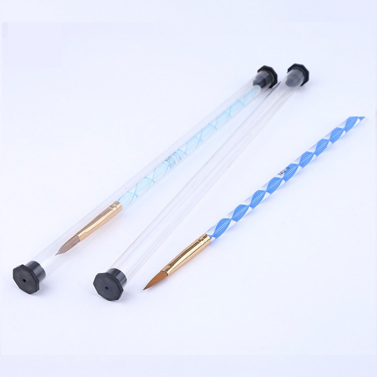 Professional Nail Tools Colorful Nylon Custom Acrylic Nail Brush With Cylinder Case