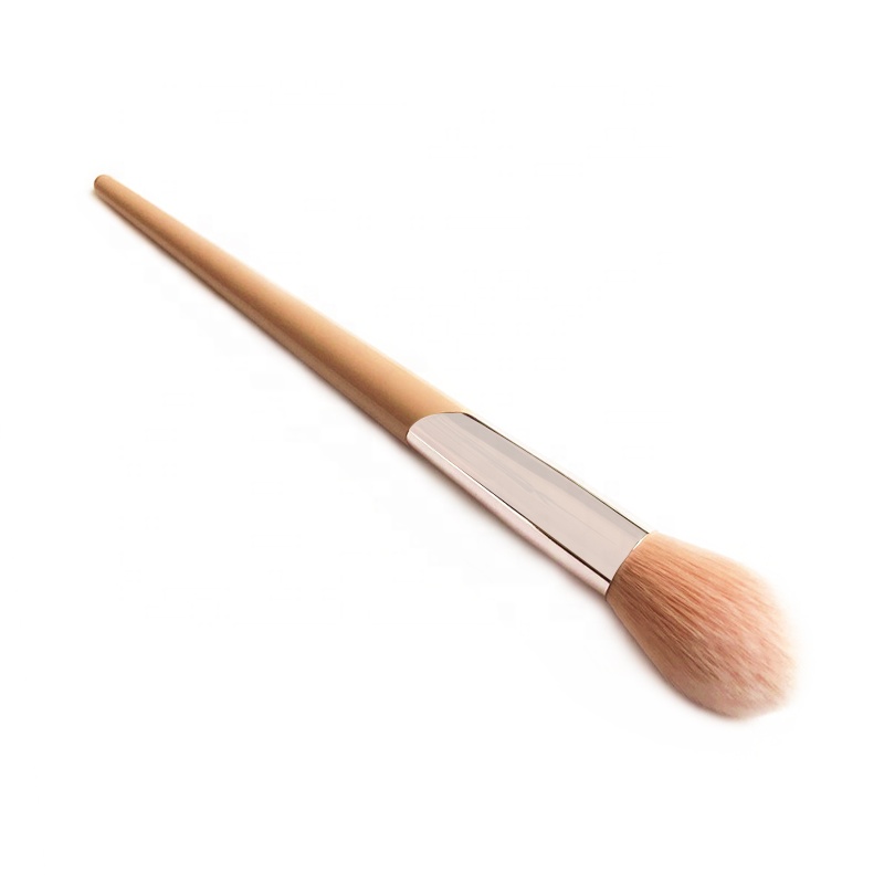 Customized Soft Synthetic Hair Slanted Ferrule Face Highlight Brush For Makeup