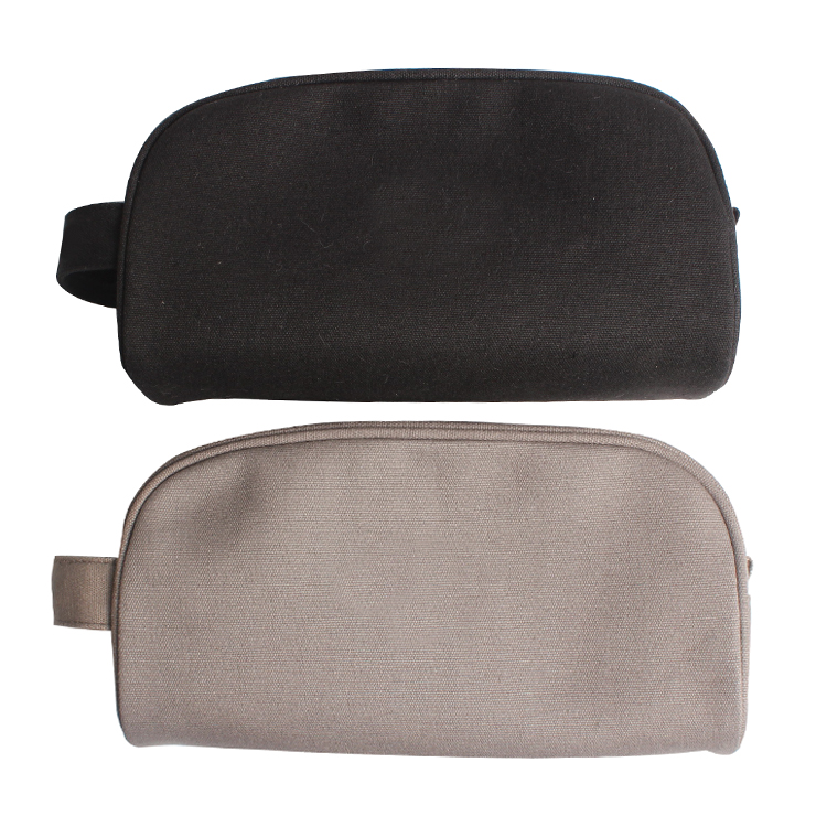 Plain Makeup Bag Canvas Cosmetic Bag With Zipper Travel Toiletry Bag
