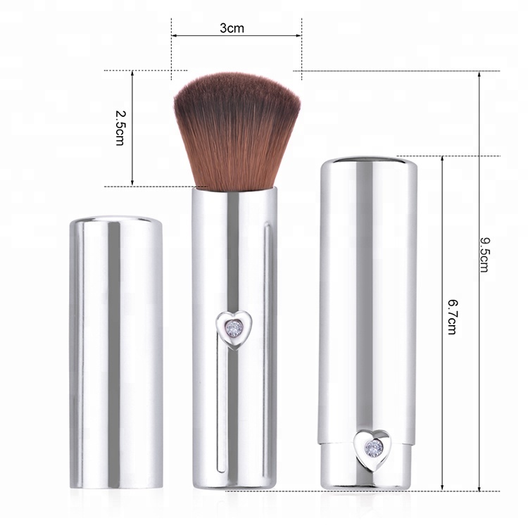 Custom Logo Crystal Retractable Kabuki Powder Makeup Brush