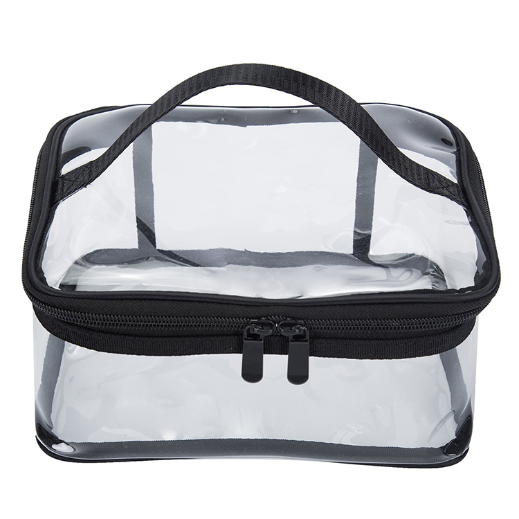 Clear Cosmetic Bag Travel PVC Makeup Bag Train Case Cosmetic Organizer with Top Handle