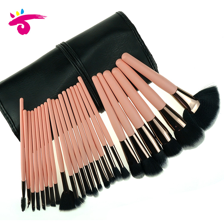 High Quality Professional 24PCS Makeup Brush Set Rose Gold Brushes With Brush Roll