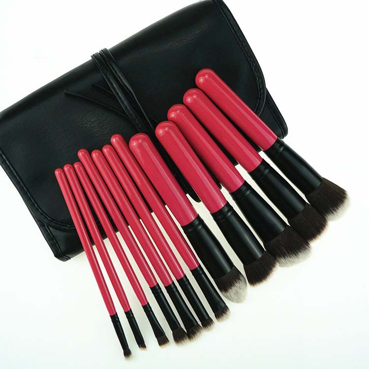 12pcs private label flat kabuki makeup brush cosmetic brushes set