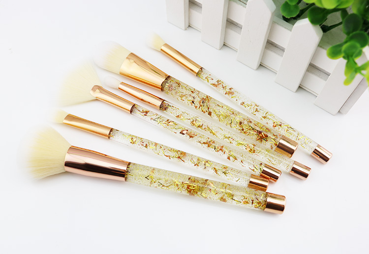 Wholesale 6 pcs Gold Crystal handle Glitter Makeup Brush