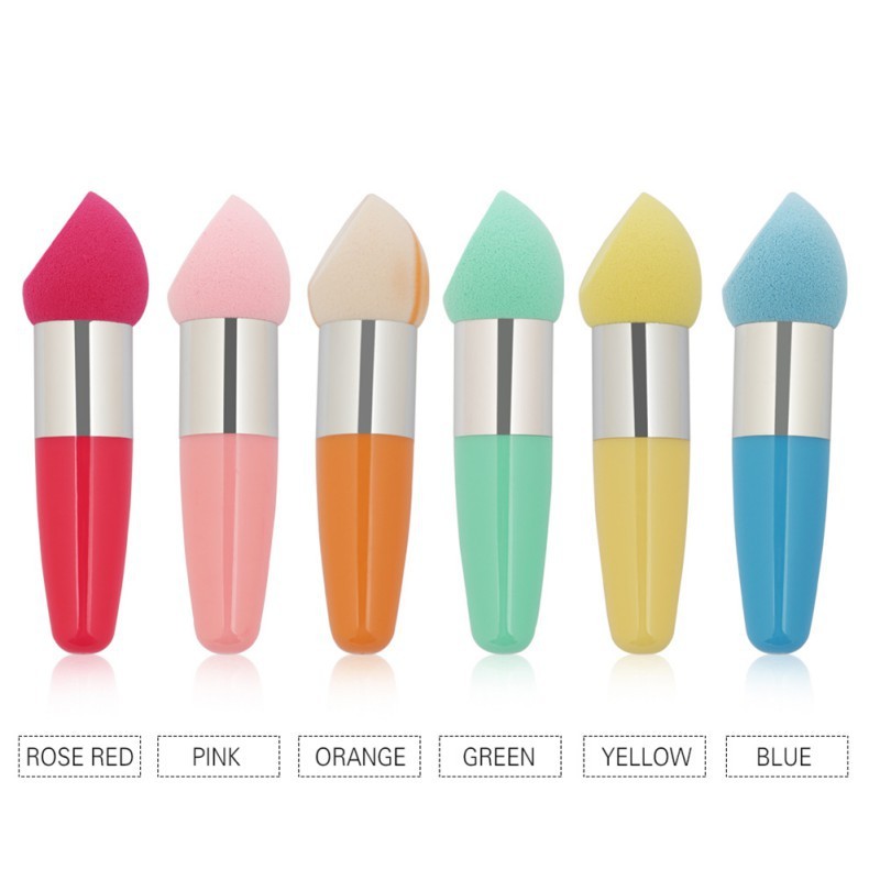 Handle Egg Makeup Sponge Foundation Soft Cosmetic Puff Powder Smooth Puff Wholesale, Oblique powder puff