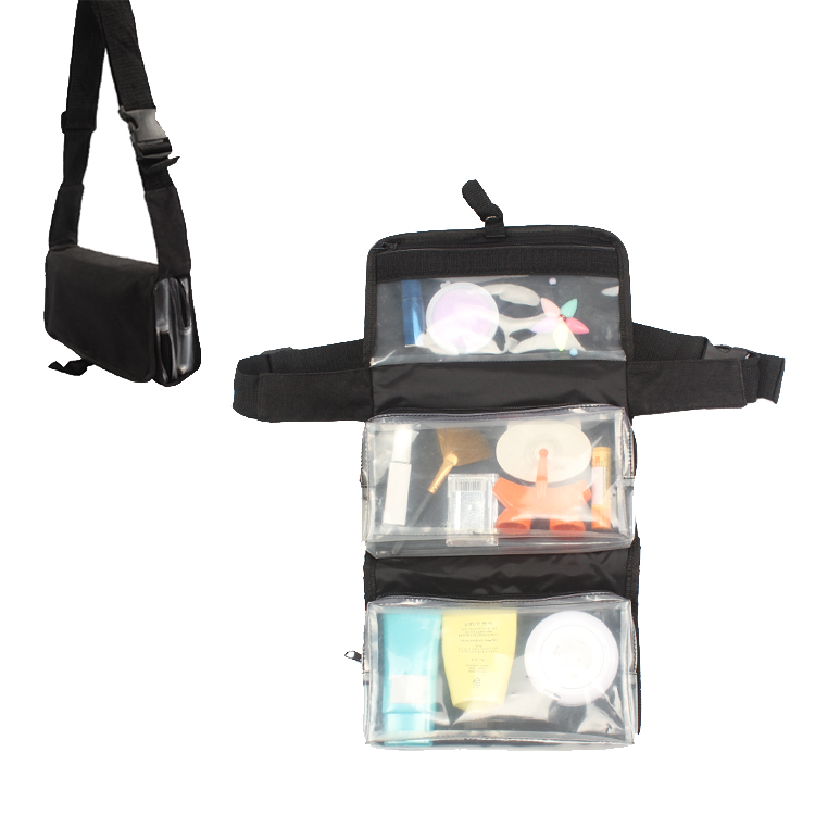 Fashion Polyester and PVC Toiletry Bag For Travel Foldable Hanging Travel Toiletry Bag