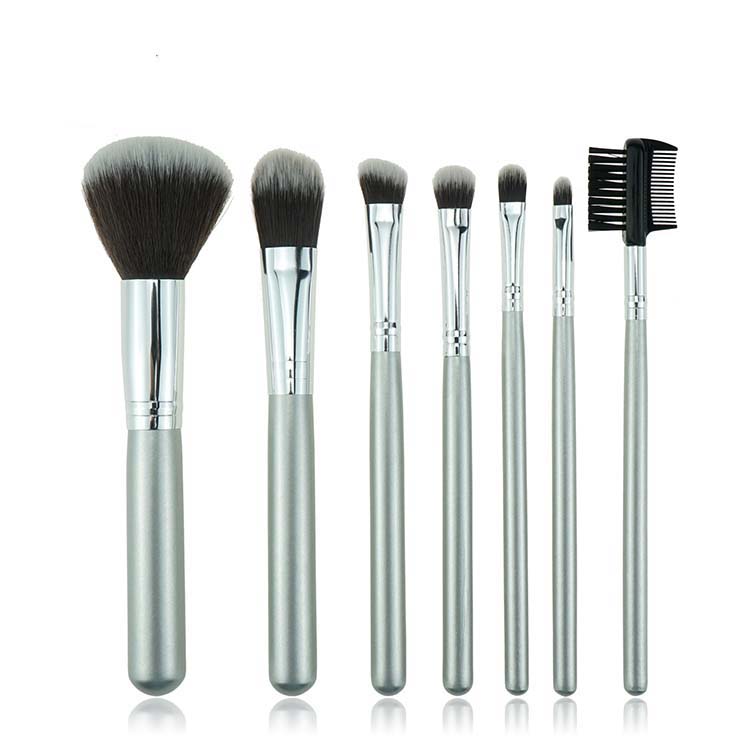 Two-toned Vegan Bristle 7pcs Mini Cosmetic Brush Kit Travel Makeup Brush Set