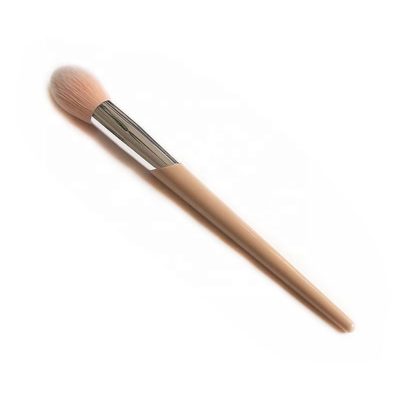 Customized Soft Synthetic Hair Slanted Ferrule Face Highlight Brush For Makeup