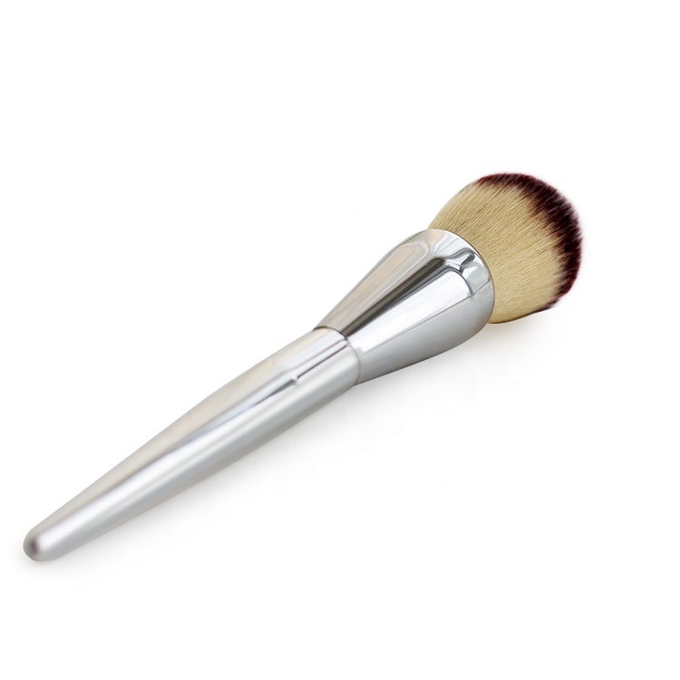 Makeup Brush Natural Hair Silver Plastic Big Makeup Powder Brush
