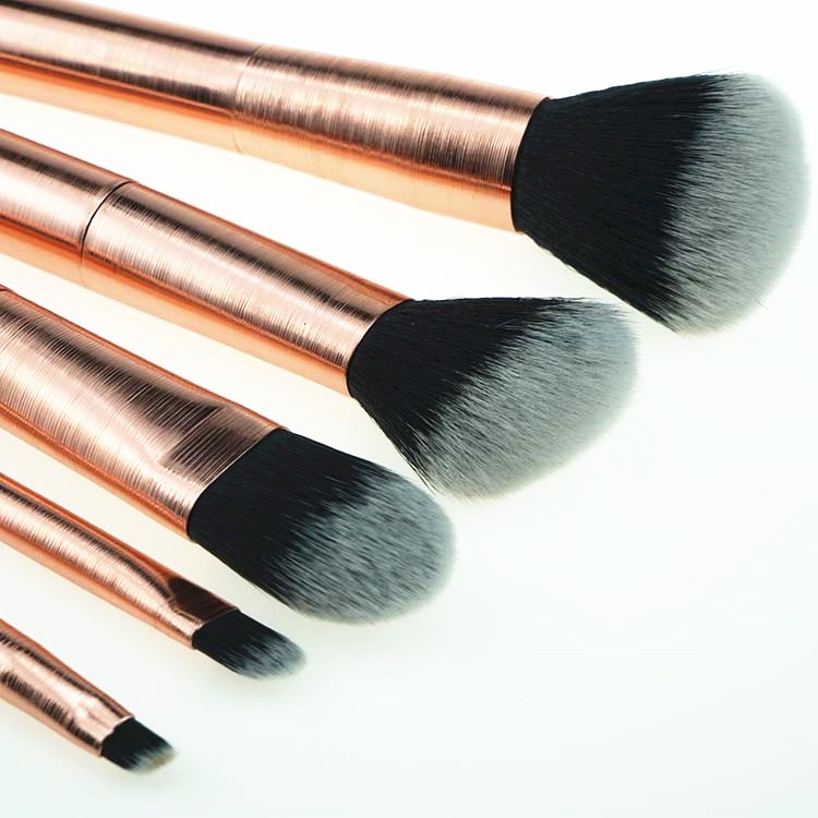 Best Price 7pcs Rose Gold Hair Brush Fiber Mascara Makeup Brush Set