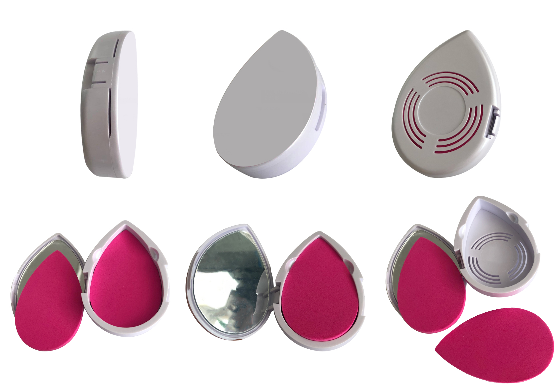 Wholesale Customized Logo Size Cosmetic Round Shape Ribbon Cotton Makeup Powder Puff