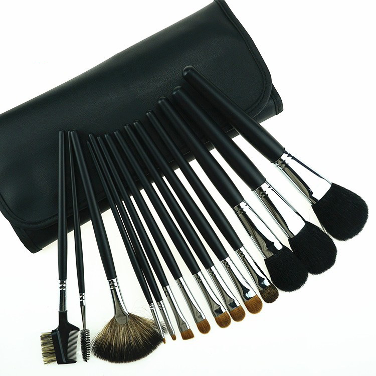 14Pcs Professional Makeup Brush Nature Hair Black Cosmetics Brush Set