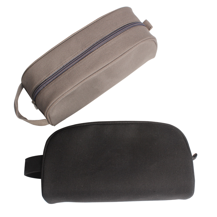 Plain Makeup Bag Canvas Cosmetic Bag With Zipper Travel Toiletry Bag