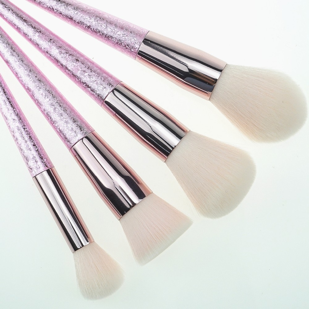 10Pcs Purple Brushes Makeup Pro Product Label Brushes