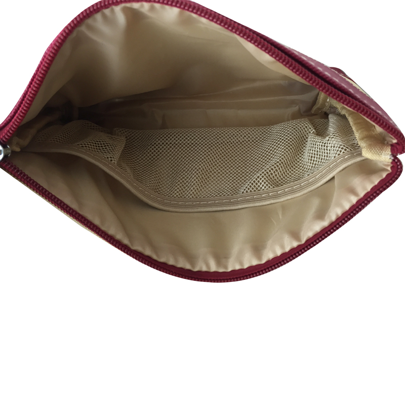 High Quality Cross Pattern PU Leather Cosmetic Bags Cases Portable Makeup Bag