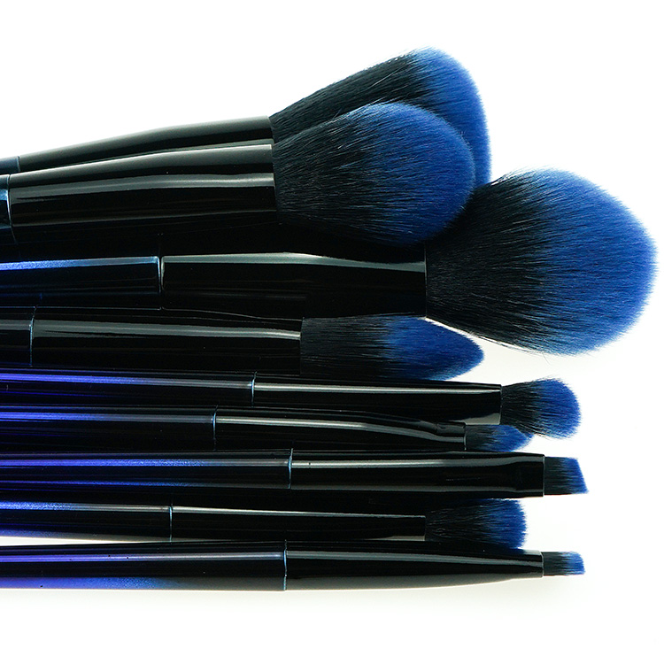 Starry Star Two Tone Synthetic Hair 12pcs Makeup Brush Set Factory Wholesale